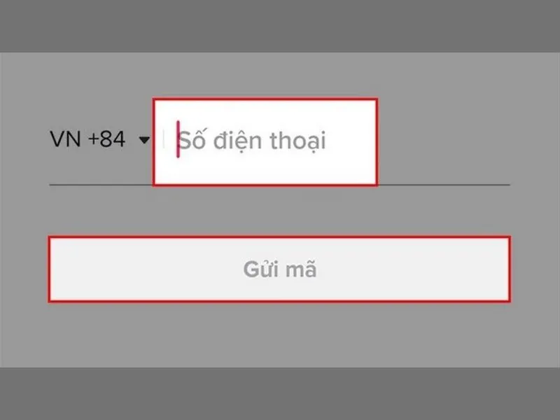 Nhập số điện thoại để khôi phục