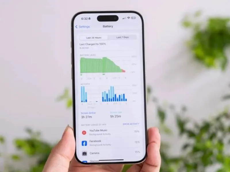 Dung lượng pin iPhone 15 Pro Max có thể sử dụng được khoảng 29 giờ để xem video