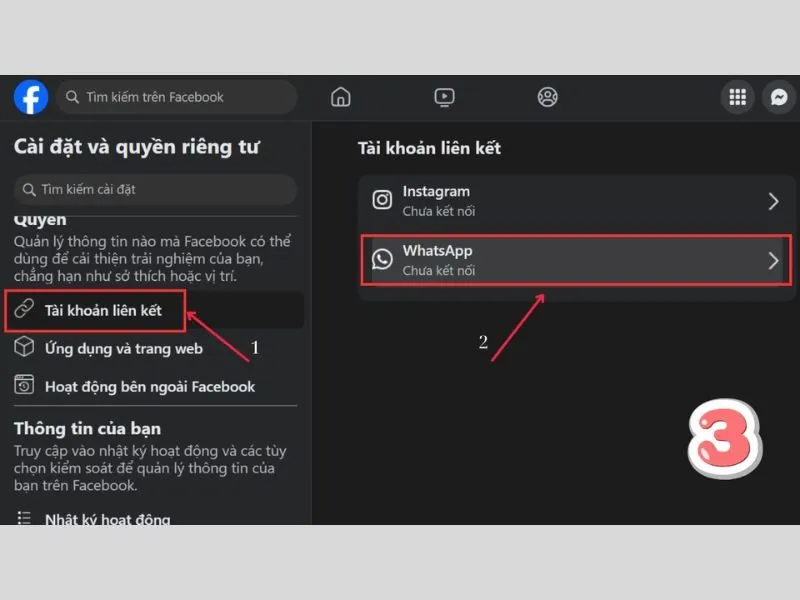 Thêm WhatsApp vào nền tảng Facebook