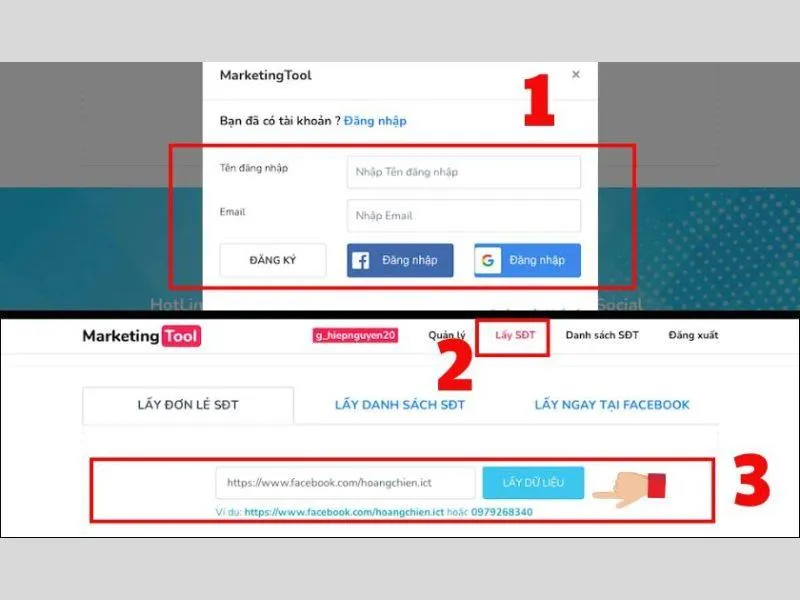 Lấy số điện thoại siêu đơn giản cùng Marketingtool 