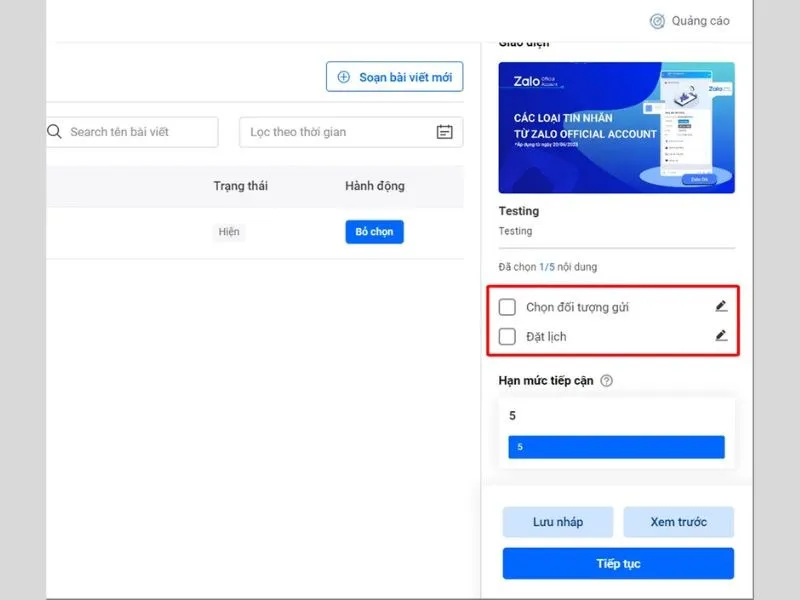 Chọn đối tượng gửi phù hợp