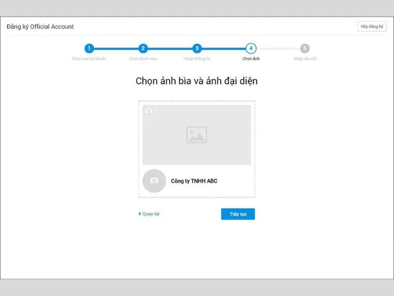 Thêm ảnh đại diện cho tài khoản Zalo OA