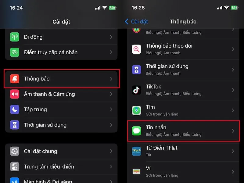 Các bước khóa hiển thị tin nhắn trên màn hình chờ điện thoại iPhone