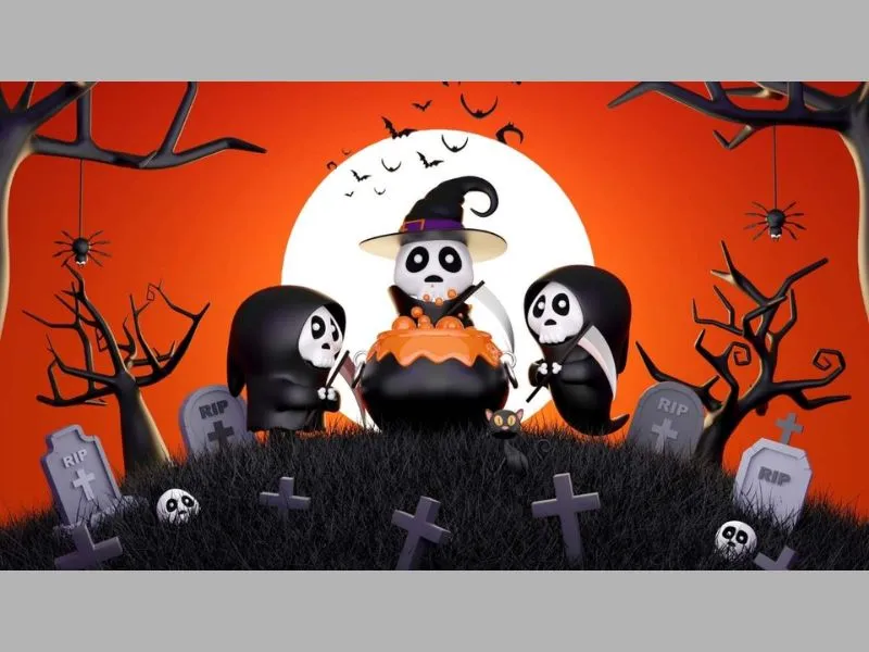 Mẫu ảnh nền 3D Halloween