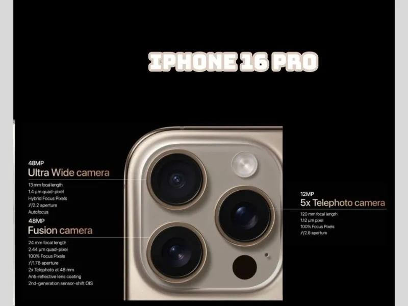 Thông số về Camera trên iPhone 16 Pro vô cùng ấn tượng