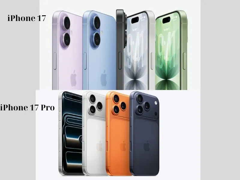 Bảng màu giữa iPhone 17 và 17 Pro