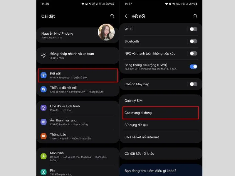 Kiểm tra mạng 5G trên chính điện thoại đang sử dụng