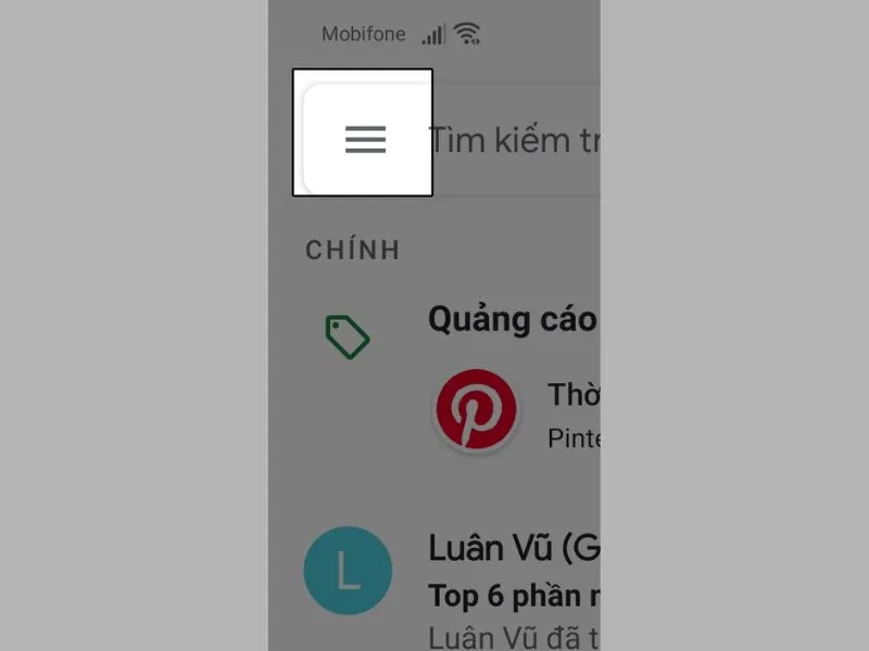 Mở tuỳ chọn trên Gmail