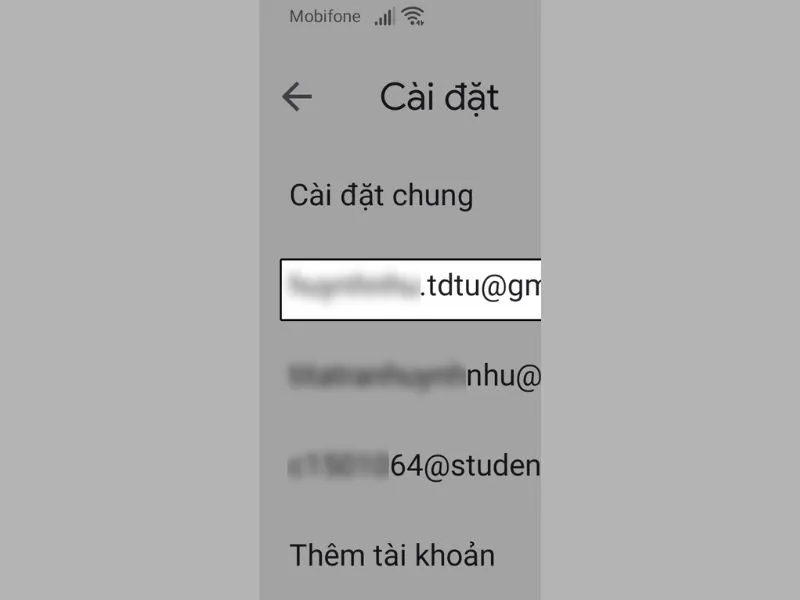 Chọn tài khoản Gmail mà bạn muốn thêm chữ ký