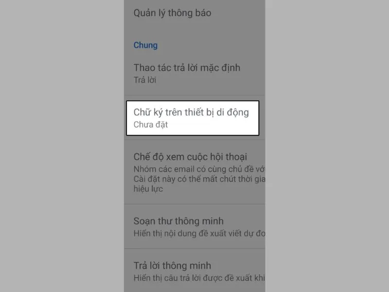 Chọn cách tạo chữ ký trong gmail trên điện thoại
