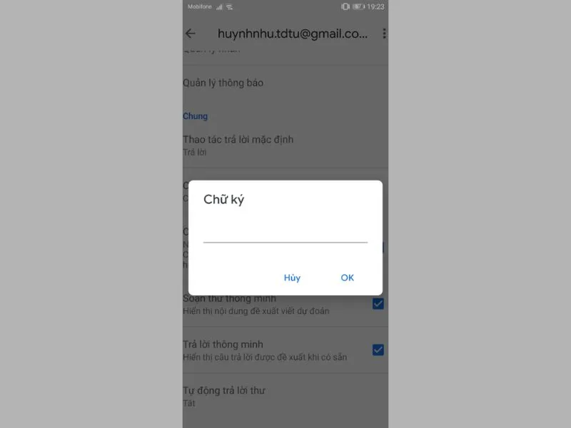 Điền chữ ký bạn muốn tạo