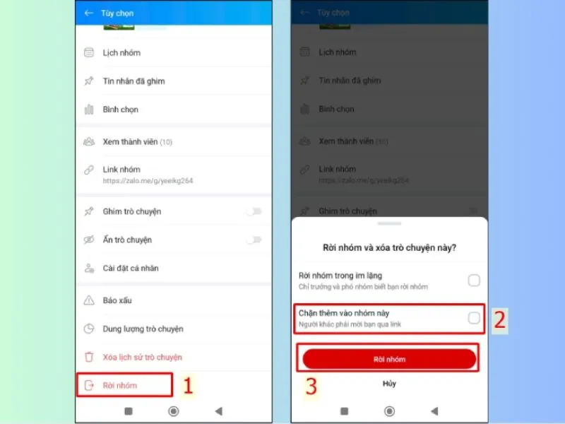 Chặn thêm vào nhóm Zalo này