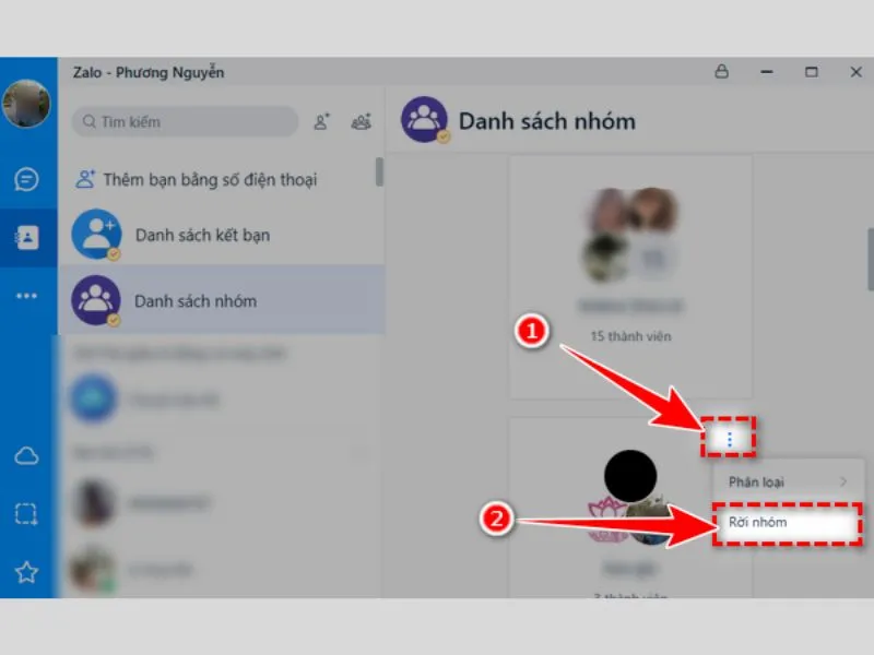 Chặn thêm vào nhóm trên Zalo máy tính