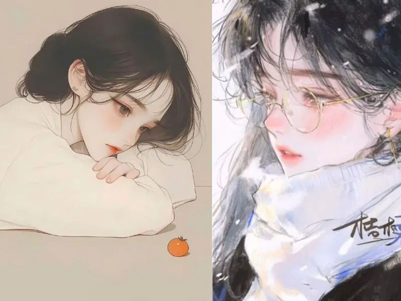 Hình nền anime nữ suy, một mình