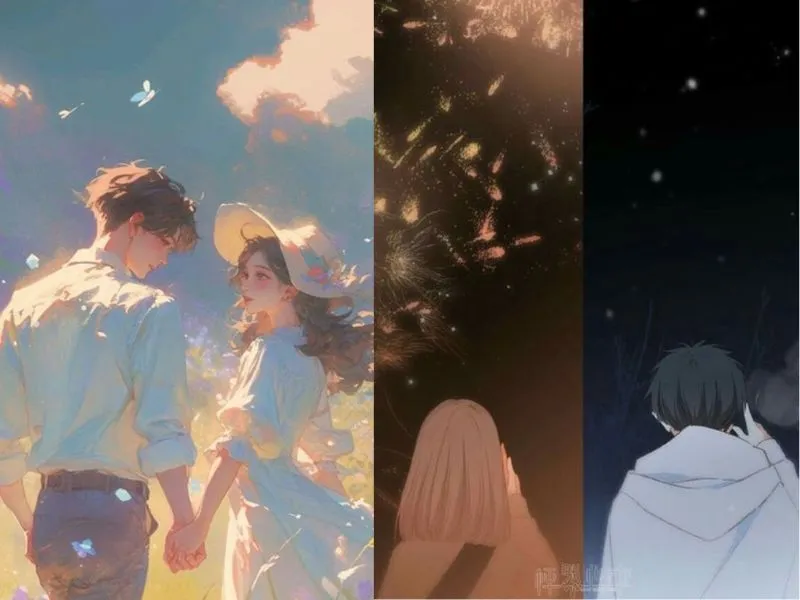Hình anime cho cặp đôi ngọt ngào, dễ thương