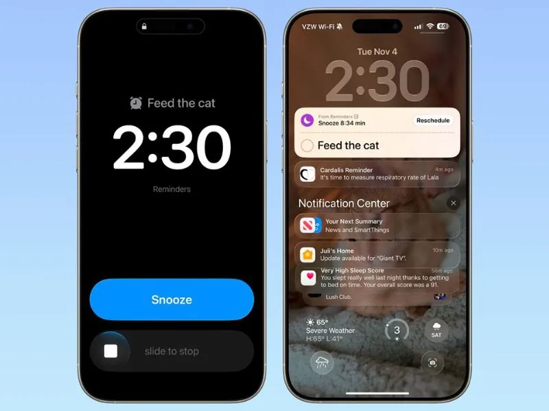Ứng dụng Lời nhắc trên iOS 26.2 beta 1 được điều chỉnh