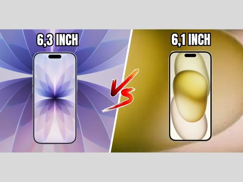 Kích thước màn hình iPhone 17 lớn so với iPhone 15