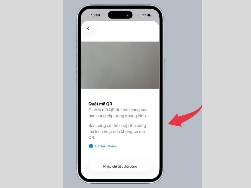 Quét mã QR và chờ máy nhận diện là thành công
