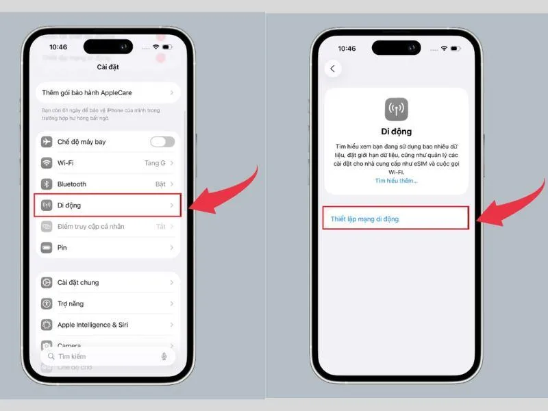 Thiết lập cài đặt cài eSIM trên iPhone