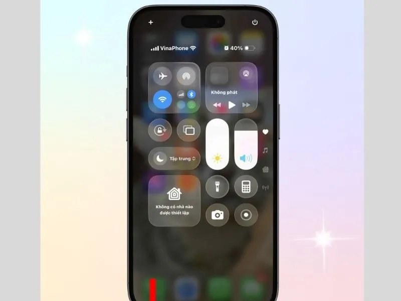 Mở trung tâm điều khiển trên iPhone