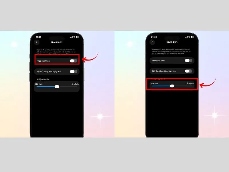 Cách tắt chế độ bảo vệ mắt trên iPhone