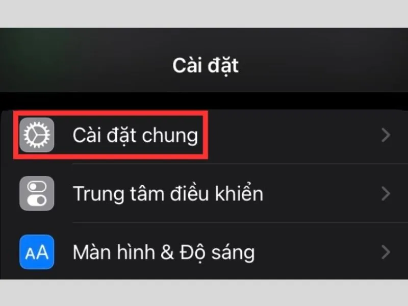 Truy cập cài đặt trên điện thoại iPhone