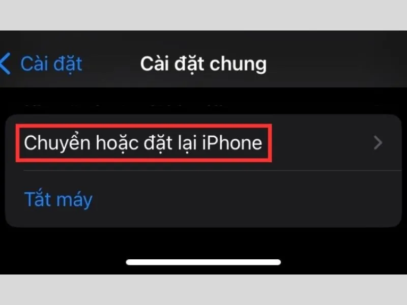 Chuyển hoặc đặt lại iPhone