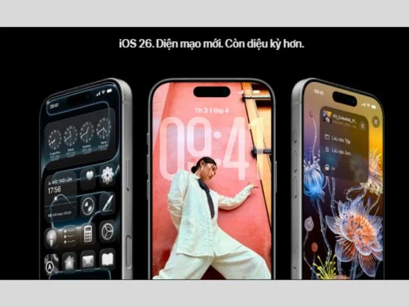 iOS 26 với giao diện mới lạ