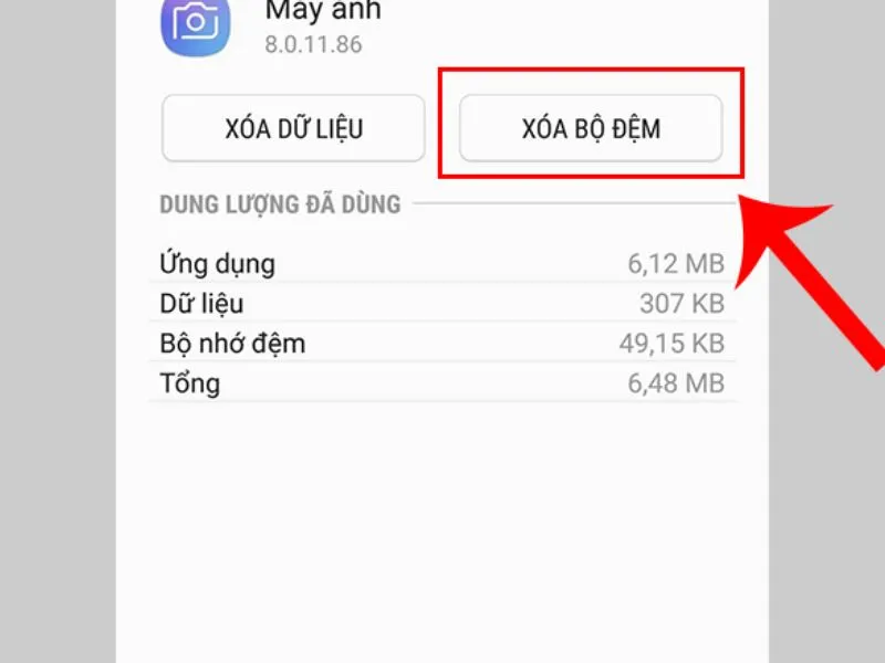 Xóa bộ nhớ đệm để khắc phục lỗi không mở được camera trên điện thoại