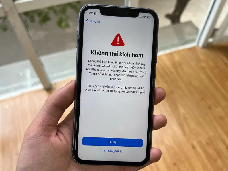 Lỗi không kích hoạt được iPhone