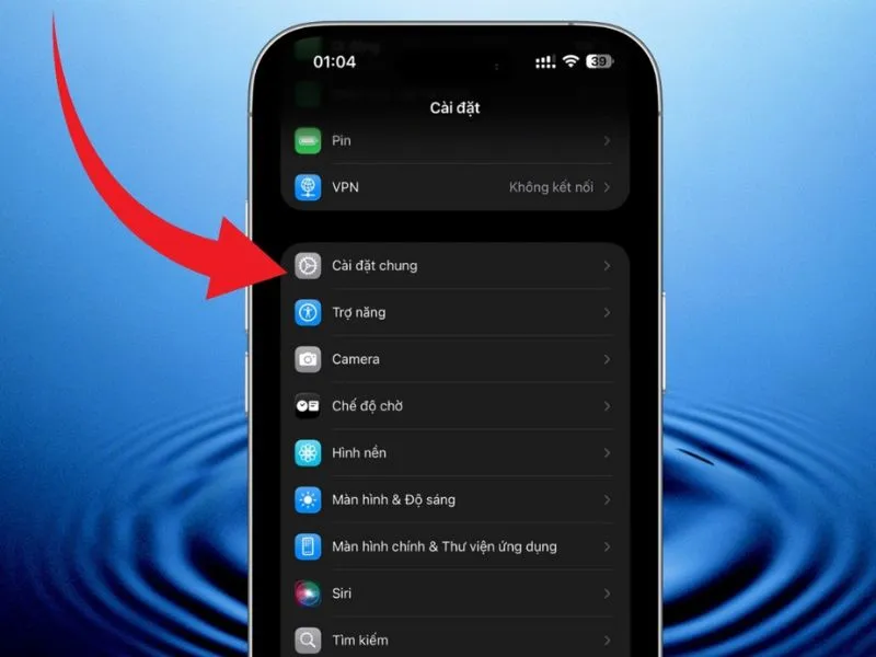 Truy cập Cài đặt trên iPhone