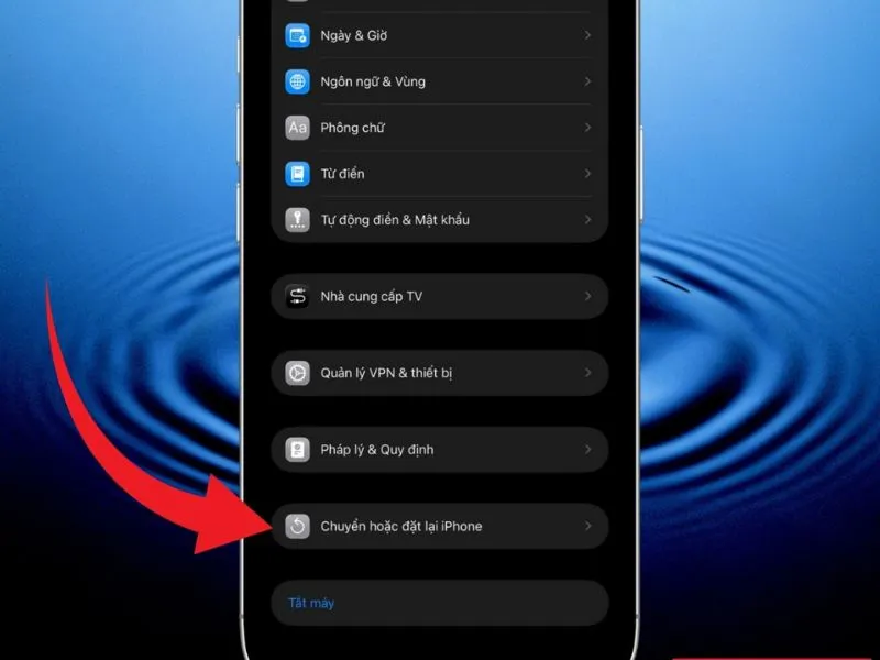 Đặt lại nội dung iPhone