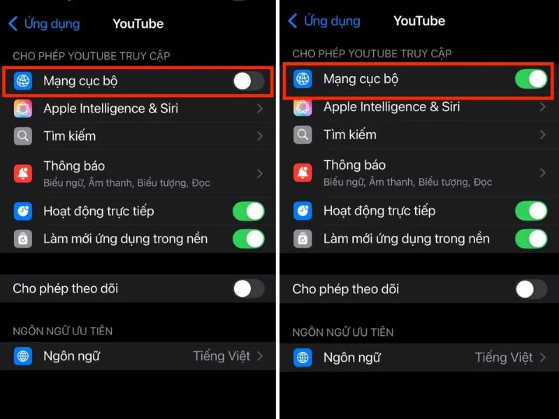 Bật mạng cục bộ trên iPhone