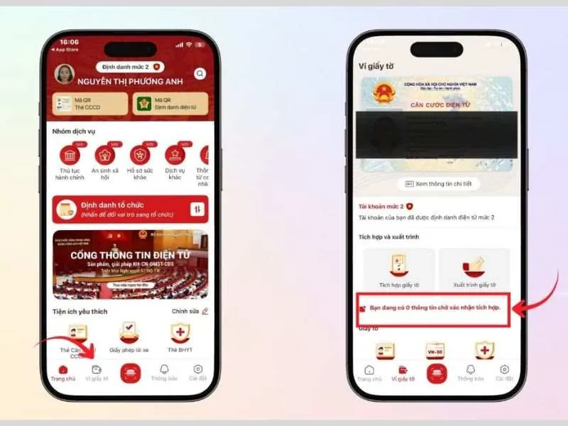 Tích hợp tình trạng hôn nhân trên Vneid trong ví