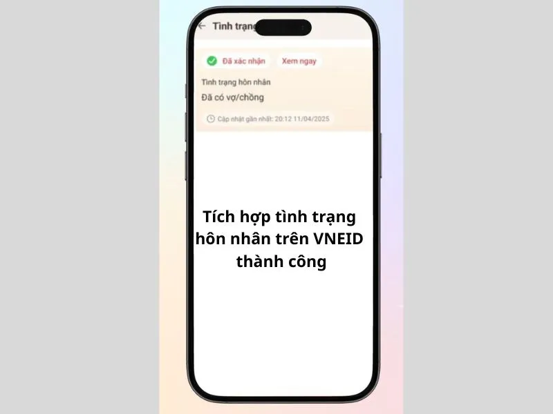 Tích hợp thành công tình trạng hôn nhân