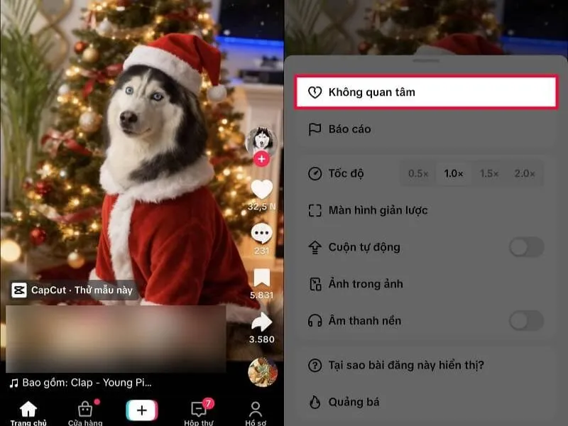Thao tác trực tiếp chặn các video AI trong TikTok