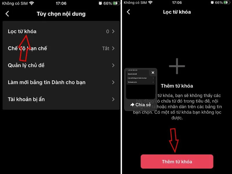 Thêm từ khóa để lọc nội dung AI trên TikTok