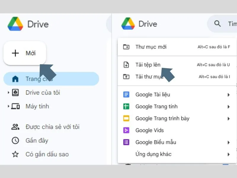 Tải ảnh lên để lưu trữ trong Google Drive