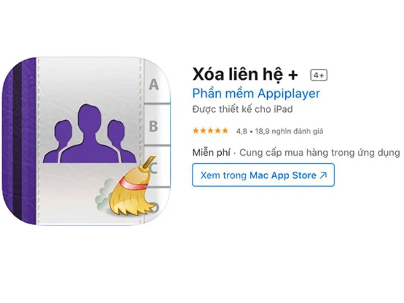Ứng dụng Xóa liên hệ + giúp xóa danh bạ nhanh trên iPhone