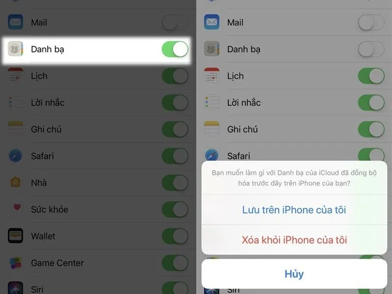 Chọn Xóa khỏi iPhone của tôi để tiếp tục thao tác xóa danh bạ