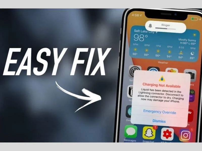 Khắc phục điện thoại báo cổng sạc bị ẩm iPhone