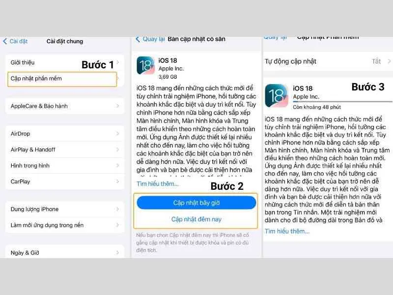 Cập nhật lại hệ điều hành mới cho iPhone