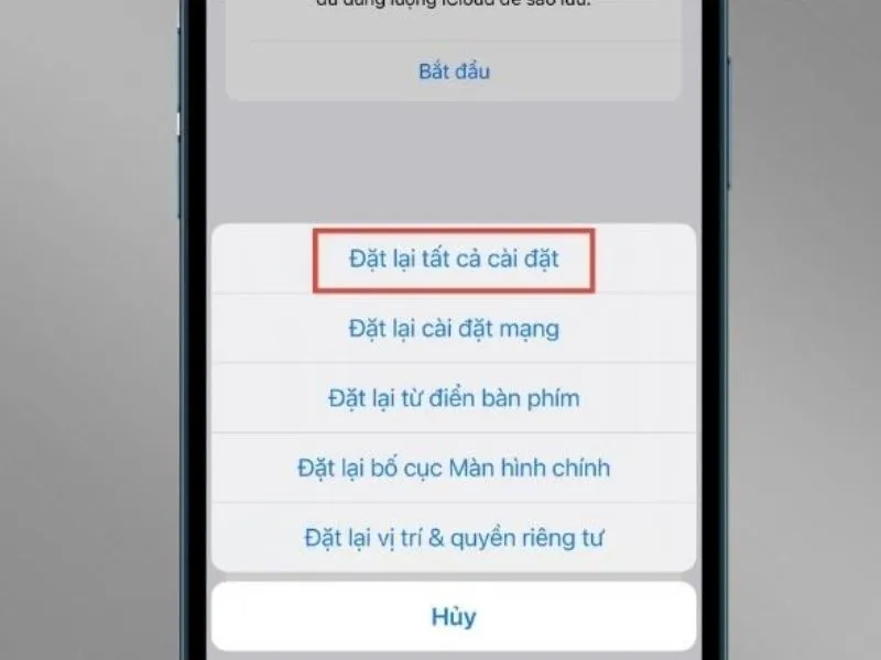 Reset lại điện thoại iPhone