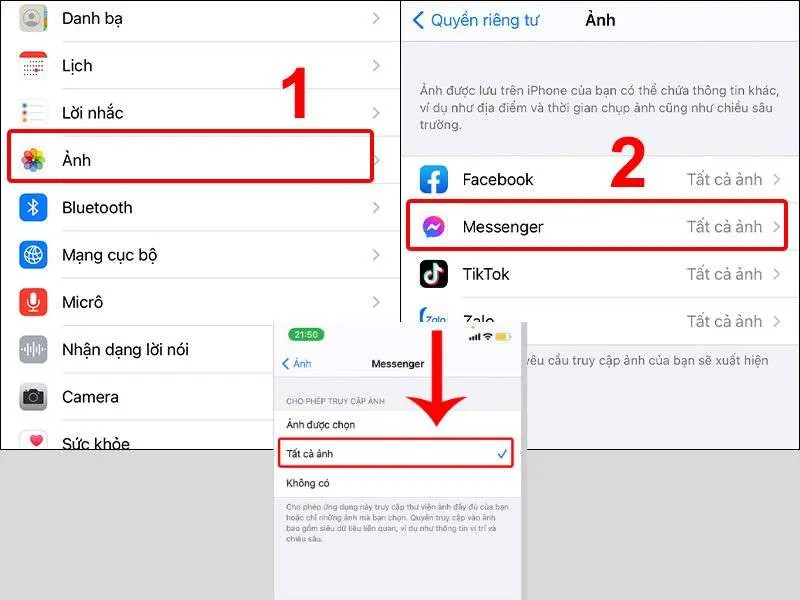 Cấp quyền truy cập tất cả ảnh trong ứng dụng