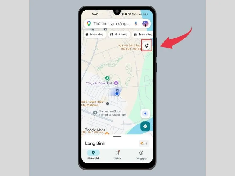 Mở giao diện chính của Google Maps