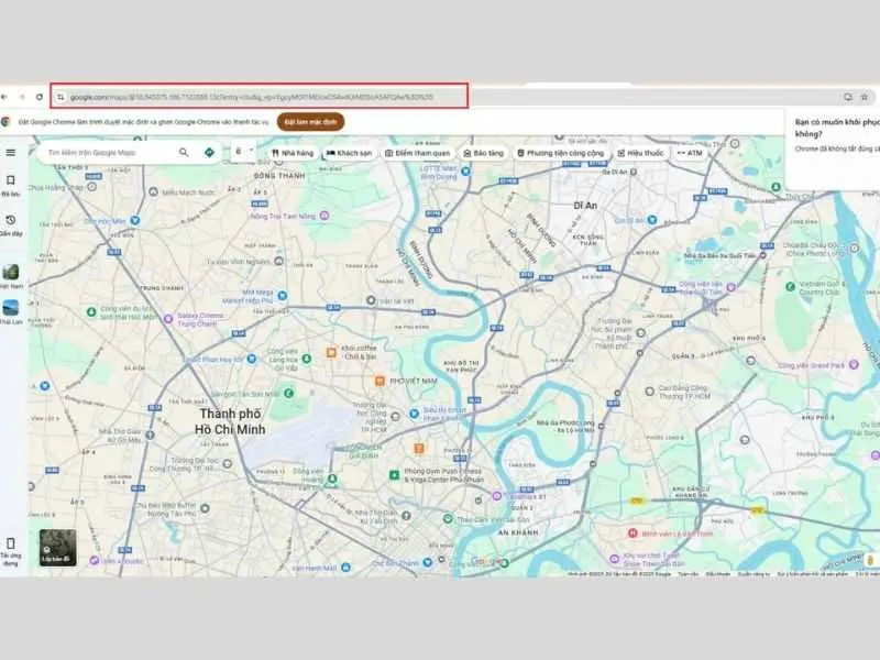 Mở website chính của Google Maps