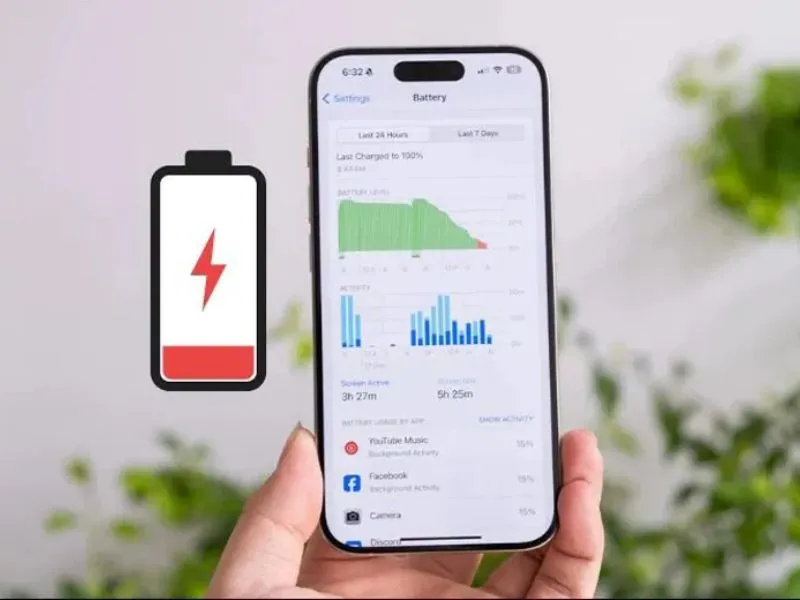 iphone 15 pro max để qua đêm bị tụt pin