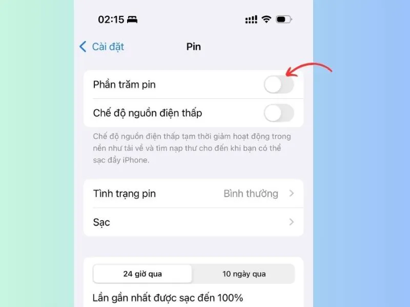 Bật chế độ tiết kiệm pin trên iPhone 