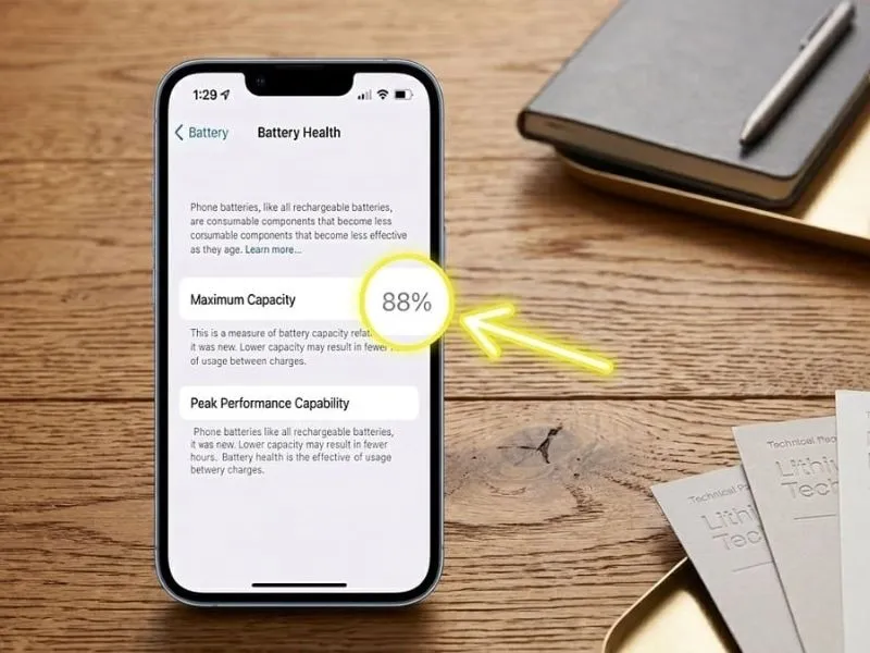 Dung lượng pin tối đa trên 80% được coi là bình thường