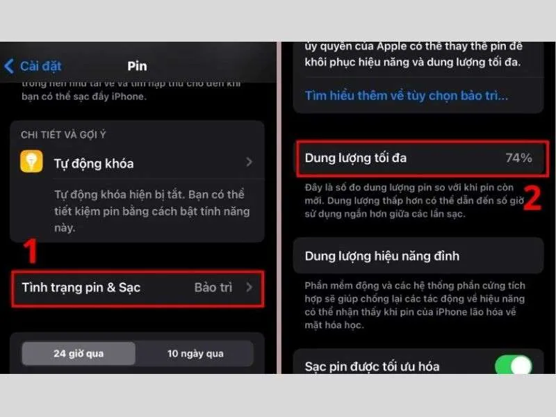 Kiểm tra chỉ số hiển thị 